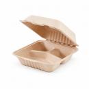 Bagasse Clamshell Take-out Container 8" x 8" x 3" 200/Case